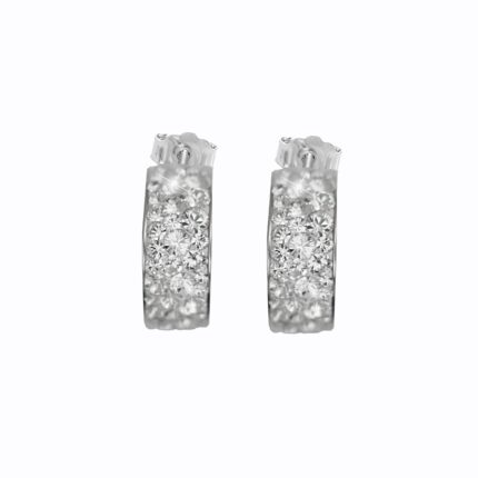 Ocelové náušnice puzety rovné kreole s krystaly Swarovski Crystal