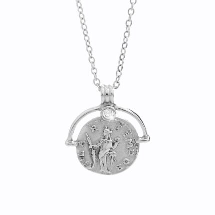 Ocelový náhrdelník stará mince s krystalem Swarovski Crystal