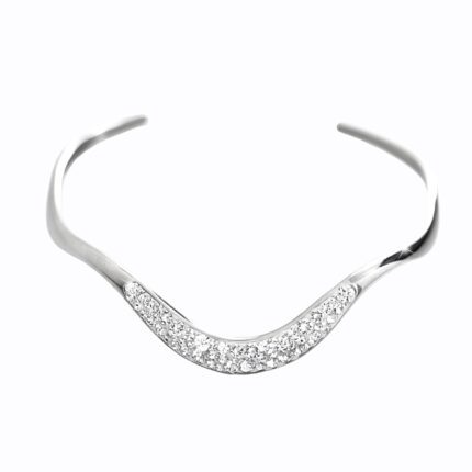 Ocelový náramek nepravidelně vlnitý s krystaly Swarovski Crystal