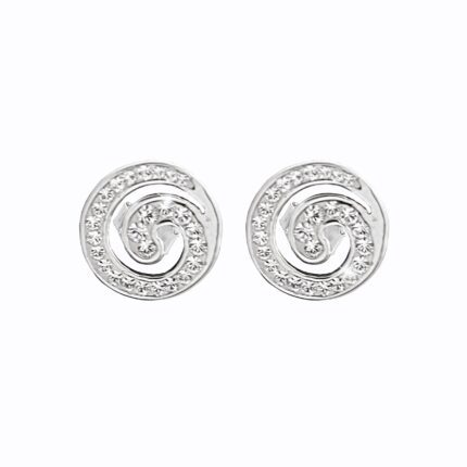 Ocelové náušnice puzety spirála celá osázená krystaly Swarovski Crystal