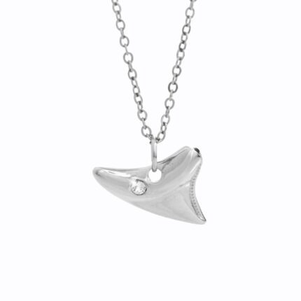 Ocelový náhrdelník žraločí zub s krystalem Swarovski Crystal