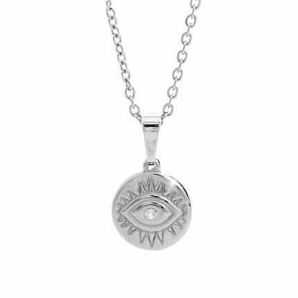 Ocelový náhrdelník reliéf oka s krystalem Swarovski Crystal