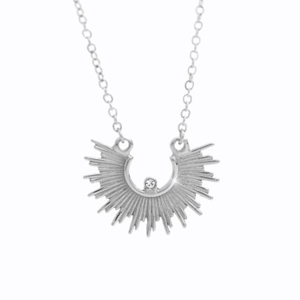 Ocelový náhrdelník paprsky s krystalem Swarovski Crystal