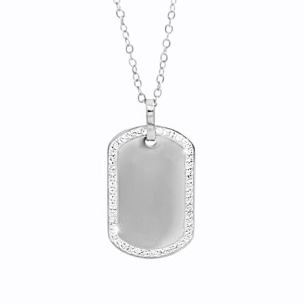 Ocelový náhrdelník psí známka s krystaly Swarovski Crystal