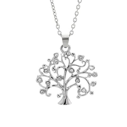 Náhrdelník z bižuterní slitiny strom osázený krystaly Swarovski Crysrtal