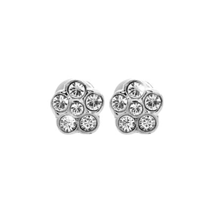 Náušnice puzety z bižuterní slitiny mini květ z krystalů Swarovski Crystal
