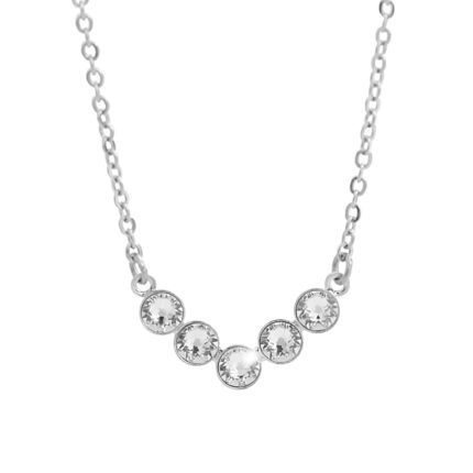 Náhrdelník z bižuterní slitiny pět krystalů Swarovski poskládaných do véčka Crystal