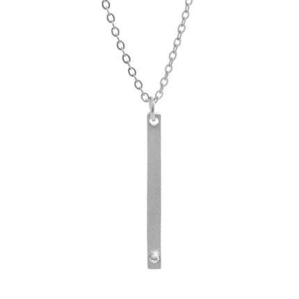 Ocelový náhrdelník dlouhá čárka s jedním krystalem Swarovski Crystal
