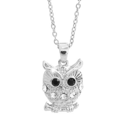 Náhrdelník z bižuterní slitiny zdobená sova s krystaly Swarovski Crystal