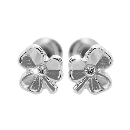 Náušnice puzety z bižuterní slitiny trojlístek krystalem Swarovski Crystal