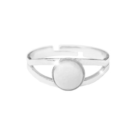 Stříbrný prsten s pravým kamenem White Jade (Stříbro 925/1000)