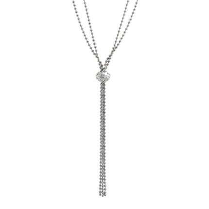 Ocelový náhrdelník svazek z kuličkového řetízku s krystaly Swarovski Crystal