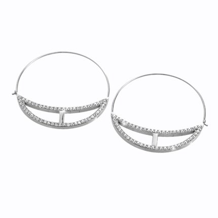 Ocelové náušnice kruhy zdobený spodek krystaly Swarovski Crystal