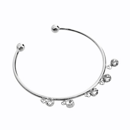 Ocelový náramek pět jednotlivých krystalů Swarovski Crystal