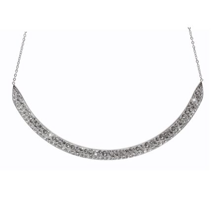 Luxusní ocelový náhrdelník velký oblouk s krystaly Swarovski Crystal