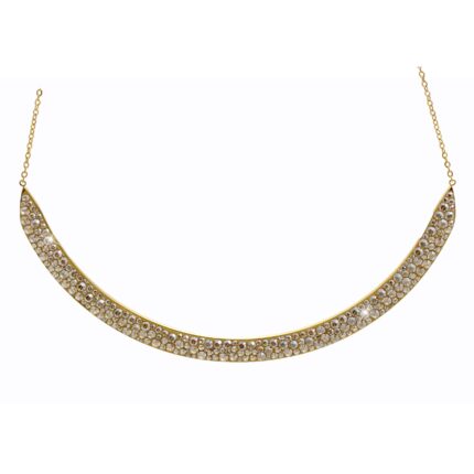 Luxusní zlatý ocelový náhrdelník velký oblouk s krystaly Swarovski Golden Shadow