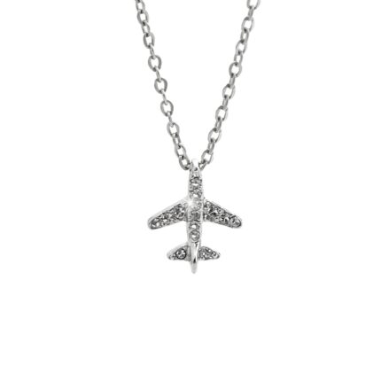 Náhrdelník z bižuterní slitiny malé letadélko s krystaly Swarovski Crystal