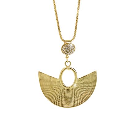 Zlatý náhrdelník z bižuterní slitiny africký styl s krystaly Swarovski Golden Shadow