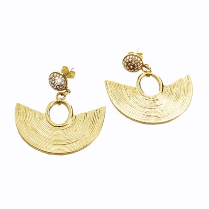 Zlaté náušnice puzety z bižuterní slitiny africký styl s krystaly Swarovski Golden Shadow