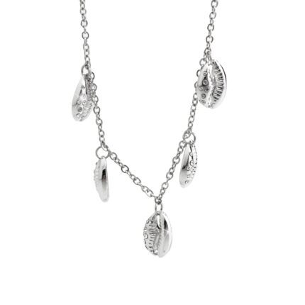 Náhrdelník z bižuterní slitiny pět mušlí zdobených krystaly Swarovski Crystal