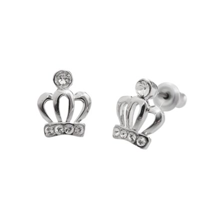 Náušnice puzety z bižuterní slitiny králova korunka s krystaly Swarovski Crystal