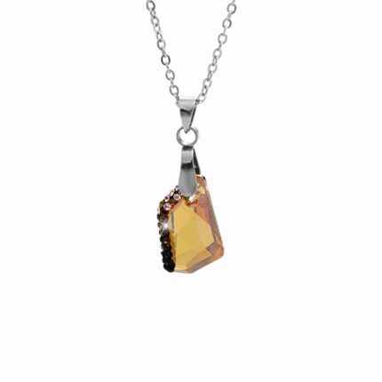 Ocelový náhrdelník malý zdobený lichoběžník Swarovski Cooper