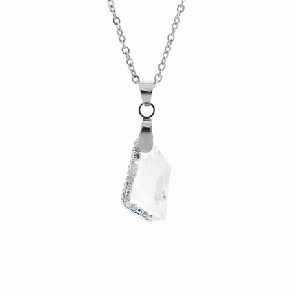 Ocelový náhrdelník malý zdobený lichoběžník Swarovski Crystal