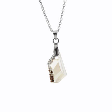 Ocelový náhrdelník malý zdobený lichoběžník Swarovski Golden Shadow