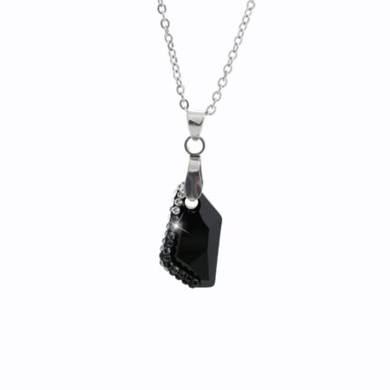 Ocelový náhrdelník malý zdobený lichoběžník Swarovski Jet