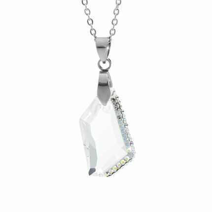 Ocelový náhrdelník střední zdobený lichoběžník Swarovski Crystal