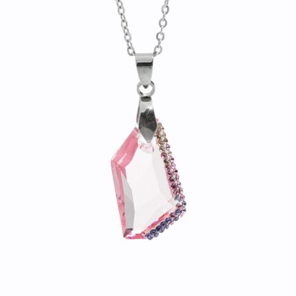 Ocelový náhrdelník střední zdobený lichoběžník Swarovski Light Rose
