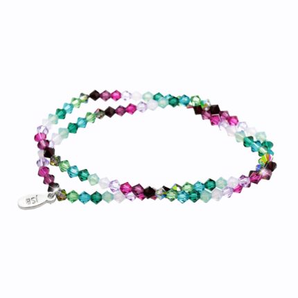 Navlékaný náramek na dvě omotání z korálků Swarovski Multi