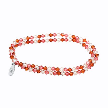 Navlékaný náramek na dvě omotání z korálků Swarovski Paparadcha