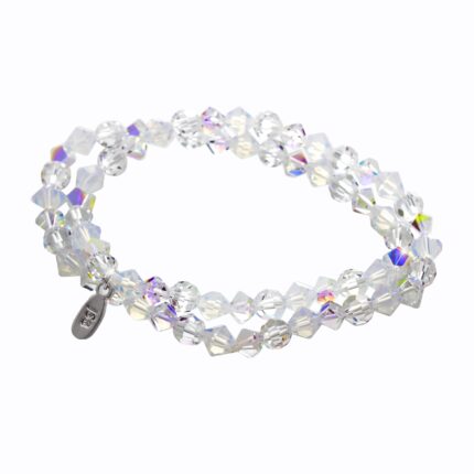 Navlékaný náramek na dvě omotání z korálků Swarovski AB