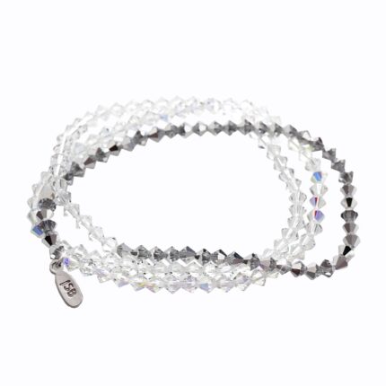 Navlékaný náramek na tři omotání z korálků Swarovski Crystal