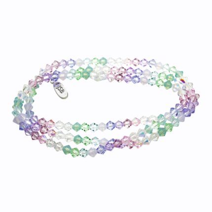 Navlékaný náramek na tři omotání z korálků Swarovski Purple