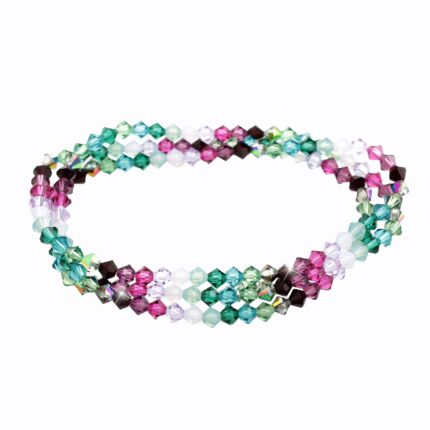 Navlékaný náramek na tři omotání z korálků Swarovski Multi