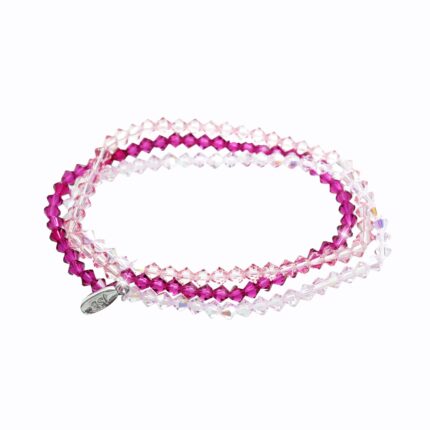 Navlékaný náramek na tři omotání z korálků Swarovski Rose