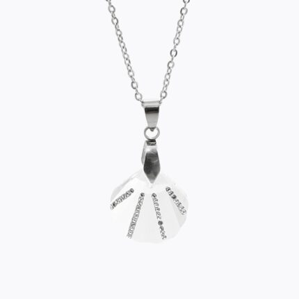 Ocelový náhrdelník malá mušle Swarovski Crystal