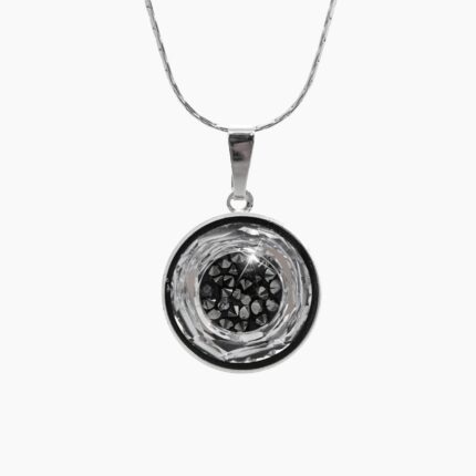 Ocelový náhrdelník kruh s vyplněným středem krystaly Swarovski Crystal