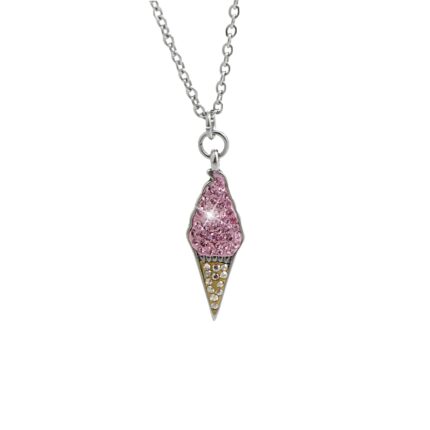 Ocelový náhrdelník zmrzlina s krystaly Swarovski Rose