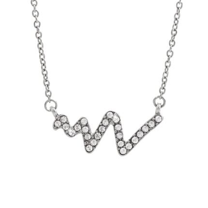 Ocelový náhrdelník křivka s krystaly Swarovski Crystal