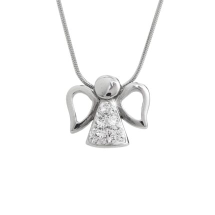Ocelový náhrdelník anděl s tělem osázeným krystaly Swarovski Crystal