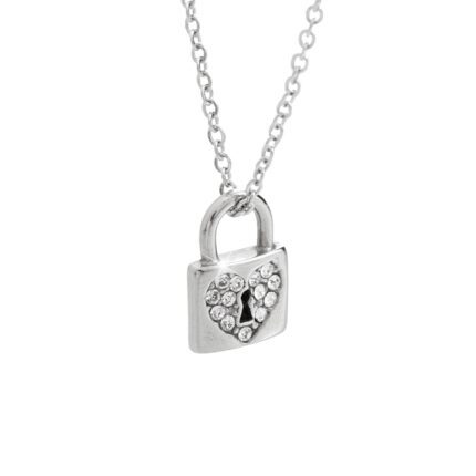 Ocelový náhrdelník zámeček osázený krystaly Swarovski Crystal