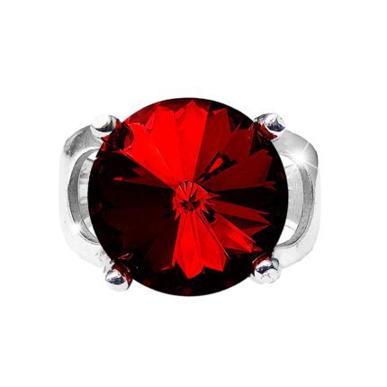 Stříbrný prsten se samostatnou rivoli Swarovski Siam (Stříbro 925/1000)