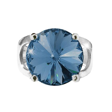 Stříbrný prsten se samostatnou rivoli Swarovski Montana (Stříbro 925/1000)