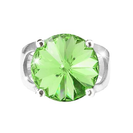 Stříbrný prsten se samostatnou rivoli Swarovski Peridot (Stříbro 925/1000)