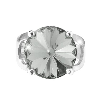 Stříbrný prsten se samostatnou rivoli Swarovski Black Diamond (Stříbro 925/1000)