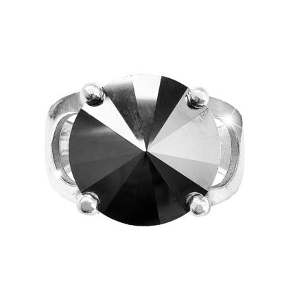 Stříbrný prsten se samostatnou rivoli Swarovski Hematite (Stříbro 925/1000)
