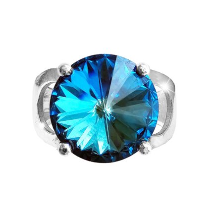 Stříbrný prsten se samostatnou rivoli Swarovski Crystal Bermuda Blue (Stříbro 925/1000)